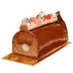 Bûche au chocolat noir et à la crème de marrons